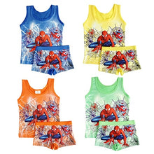 Carregar imagem no visualizador da galeria, Hot Marvel Kids Clothing Summer Cartoon sleeveless T-shirt Children Vest Spiderman Superman T shirts Panties Boxers Briefs set