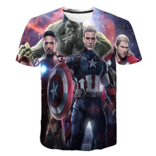 Carregar imagem no visualizador da galeria, 3D Boys t-shirt kids Marvel Superhero Iron Man Thor Hulk Captain America Spiderman Boys Kid Cartoon girls clothes camisetas 2020