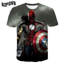 Carregar imagem no visualizador da galeria, Summer Children Avenagers Cartoon T Shirts Boys Girls Avengers T Shirt Kids Pokemon T-shirts Summer Clothes 3-14Y