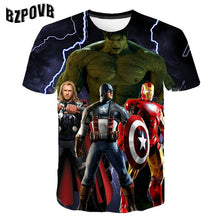 Carregar imagem no visualizador da galeria, Summer Children Avenagers Cartoon T Shirts Boys Girls Avengers T Shirt Kids Pokemon T-shirts Summer Clothes 3-14Y