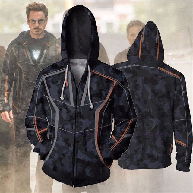 VIP FASHION New Design Sublimation 3d Printed Marvel Endgame Avengers Quantum Clothing Couple Hoodies Superhero Iron Zipper Hood