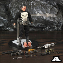 Carregar imagem no visualizador da galeria, One:12 Marvel Punisher Frank Castle 6&quot; Action Figure 1/12 1:12 Comic Movie Toys Doll With Windbreaker Coat Black Suit
