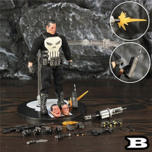 Carregar imagem no visualizador da galeria, One:12 Marvel Punisher Frank Castle 6&quot; Action Figure 1/12 1:12 Comic Movie Toys Doll With Windbreaker Coat Black Suit
