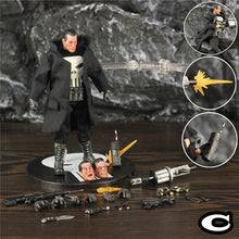 Carregar imagem no visualizador da galeria, One:12 Marvel Punisher Frank Castle 6&quot; Action Figure 1/12 1:12 Comic Movie Toys Doll With Windbreaker Coat Black Suit
